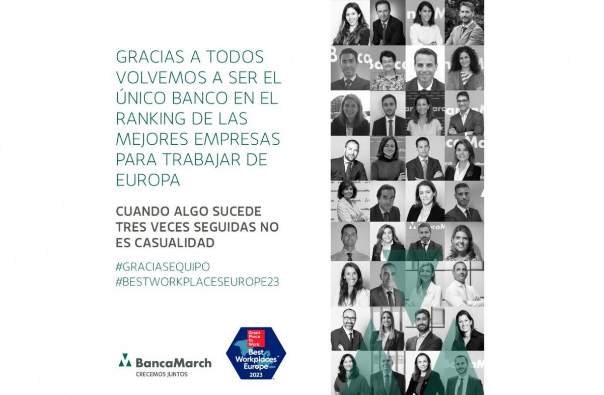 Banca March, el único banco español entre las mejores empresas para trabajar en Europa